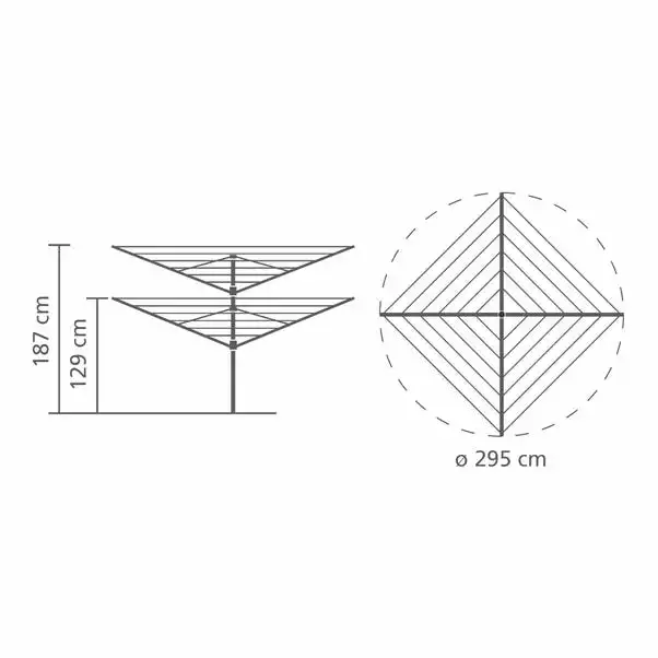 Brabantia 4 Arm Rotary Liftomatic Airer, 60m - Image 4