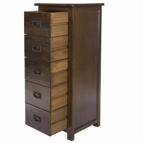 Core Boston Tall Slim 5 Drawer Chest, Pine - Image 2