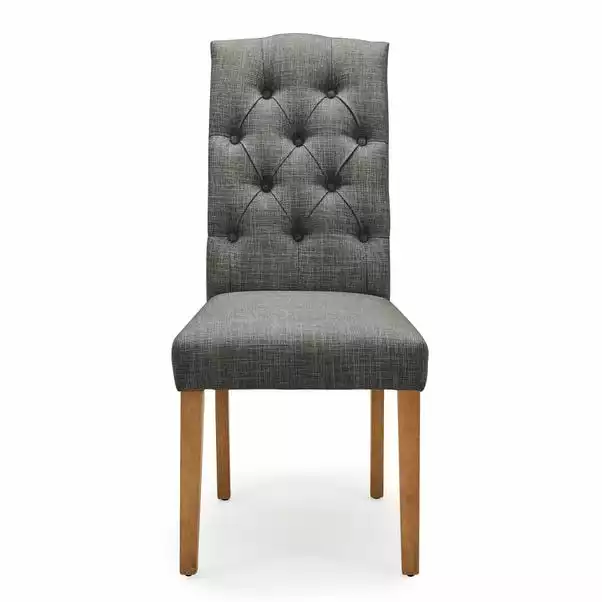 Dunelm Darcy Set Of 2 Dining Chairs Charcoal - Image 3