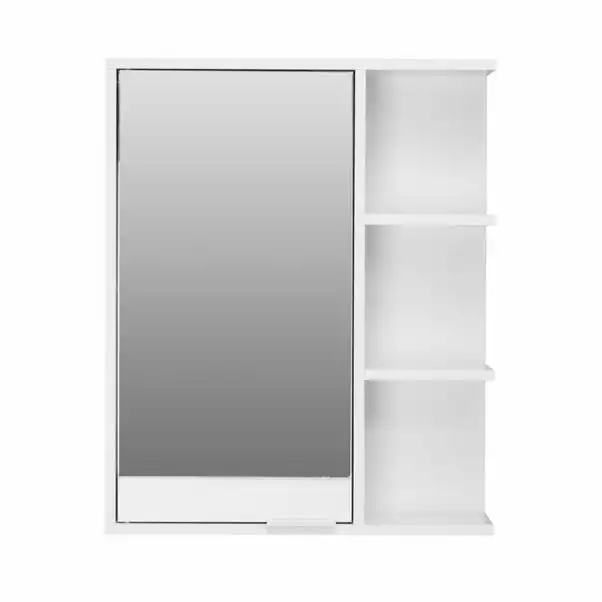 Lloyd Pascal Jaxon White Single Door Wall Cabinet With Open Shelves - Image 5