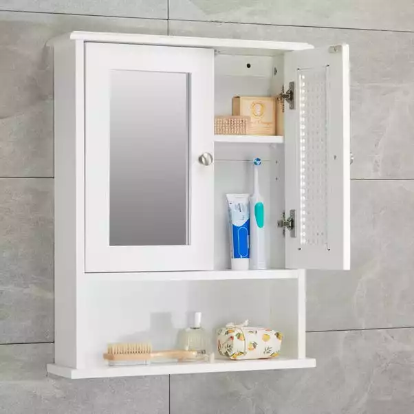 Lloyd Pascal Palermo Cane White Wall Mirror Cabinet - Image 2