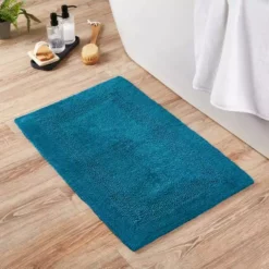 Dunelm Super Soft Reversible Teal Bath Mat