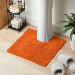 Dunelm Super Soft Reversible Burnt Orange Pedestal Mat