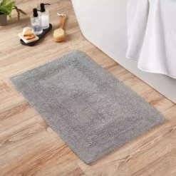 Dunelm Super Soft Reversible Silver Bath Mat