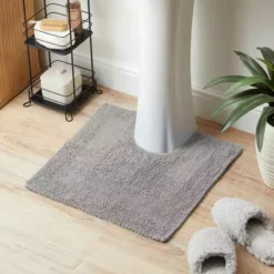 Dunelm Super Soft Silver Reversible Pedestal Mat