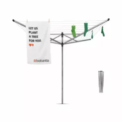 Brabantia 4 Arm Liftomatic Rotary Washing Line With Ground Spike, 50m