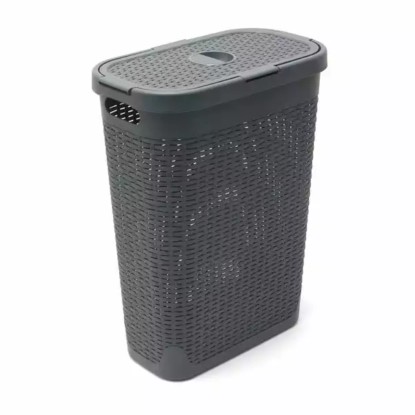 Addis Slim 40L Charcoal Laundry Basket