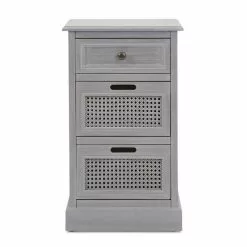 Dunelm Lucy Cane 3 Drawer Bedside Table