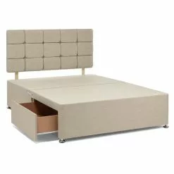 Bedmaster Universal 2 Drawer Linen Divan Base With Headboard
