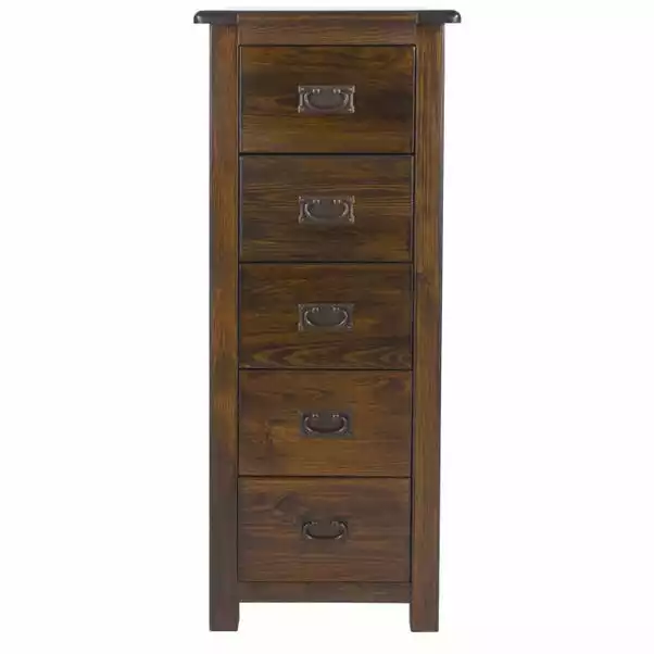 Core Boston Tall Slim 5 Drawer Chest, Pine