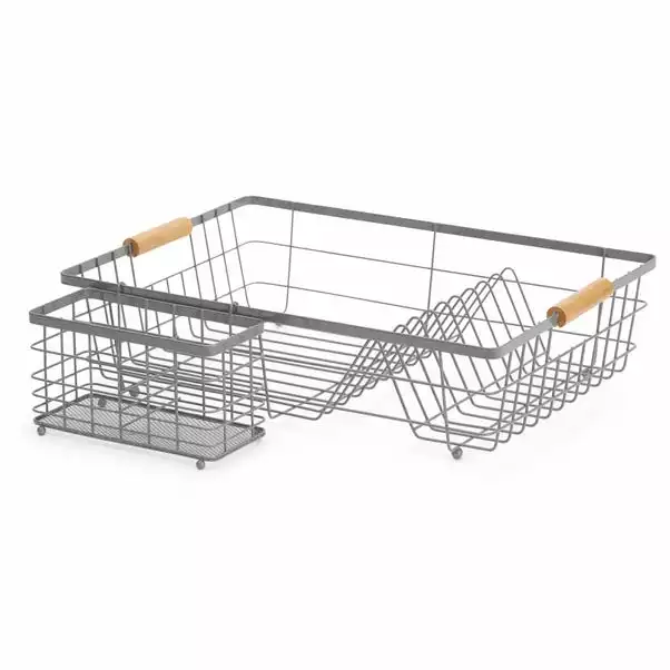 Dunelm Grey And Bamboo Dish Drainer - Image 2