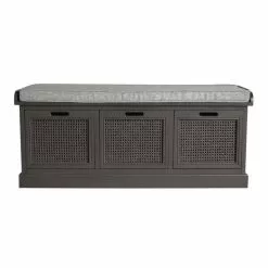 Dunelm Lucy Cane Charcoal Storage Bench