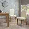 Dunelm Hugo Set Of 2 Faux Leather Cream Dining Chairs