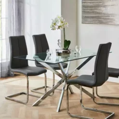 Dunelm Lumia Glass Dining Table