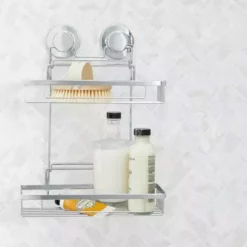 Dunelm Twist N Lock Rectangle Two Tier Shower Caddy