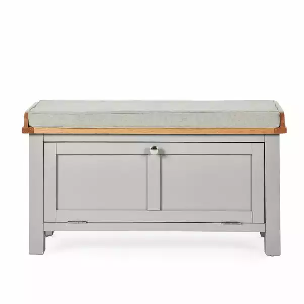 Dunelm Bromley Grey Storage Bench With Cushion - Image 2