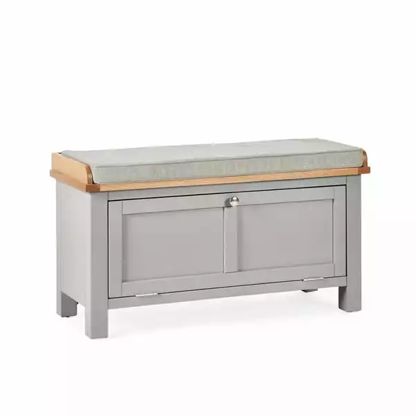 Dunelm Bromley Grey Storage Bench With Cushion - Image 3