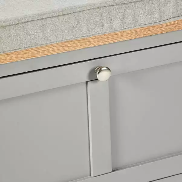 Dunelm Bromley Grey Storage Bench With Cushion - Image 6