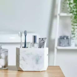 Dunelm Marble Resin Toothbrush Holder
