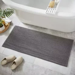 Dunelm Stone Mini Bobble Bath Runner