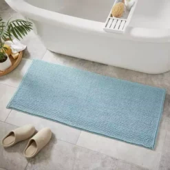 Dunelm Duck Egg Mini Bobble Bath Runner