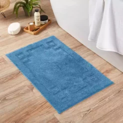 Dunelm Luxury Cotton Non-Slip Cornflower Bath Mat