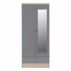 Seconique Nevada Double 1 Drawer Wardrobe