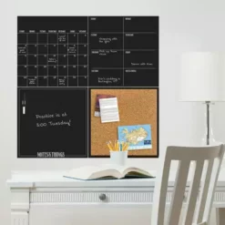 Wallpops Black 4 Piece Organisation Board