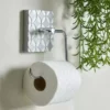Dunelm Geo Tile Grey Toilet Roll Holder