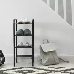 Dunelm Black Metal Slim 4 Tier Rack