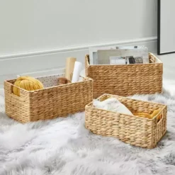 Dunelm Water Hyacinth Set Of 3 Small Baskets