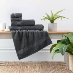 Dunelm Charcoal Egyptian Cotton Towel