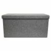 Dunelm Foldable Ottoman Faux Linen Grey