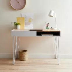 Dunelm Penelope Grey Hairpin Desk