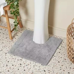 Dunelm Organic Cotton Reversible Silver Pedestal Mat