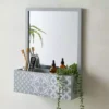 Dunelm Purity Geo Tile Grey Bathroom Mirror