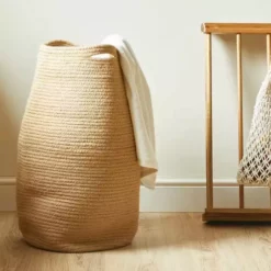 Dunelm Cotton Jute Natural Laundry Basket