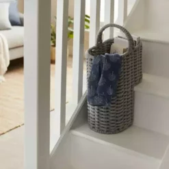 Dunelm Grey Cotton Rope Stair Basket