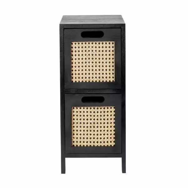 Dunelm French Cane Black 2 Drawer Unit - Image 3