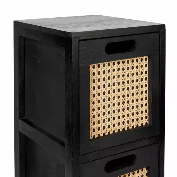 Dunelm French Cane Black 2 Drawer Unit - Image 5
