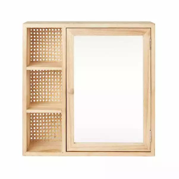 Dunelm French Cane Mirror Cabinet - Image 2