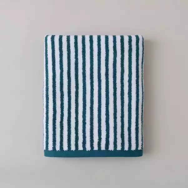 Dunelm Fuscia And Peacock Striped Towel - Image 2