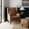 Dunelm Oswald Mocha Distressed Faux Leather Armchair