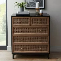 Dunelm Franco 5 Drawer Chest, Black