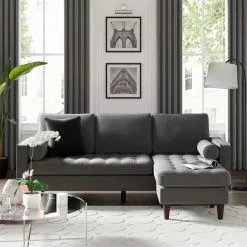 Dunelm Alfie Velvet Corner Chaise