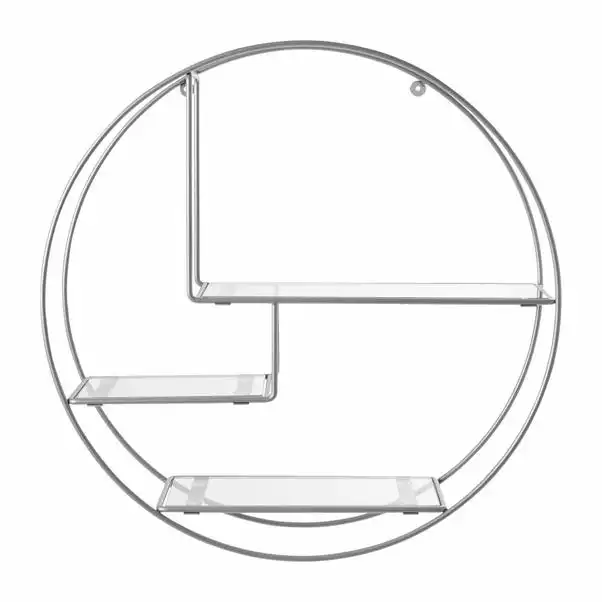 Dunelm Circle Shelf Silver Glass - Image 2