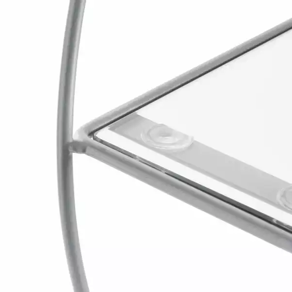 Dunelm Circle Shelf Silver Glass - Image 4