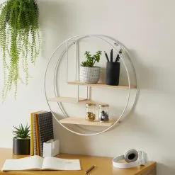 Dunelm Circle Shelf White Pine