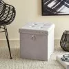 Dunelm Luxe Traveller Grey Velvet Cube
