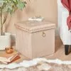 Dunelm Luxe Traveller Cream Velvet Cube